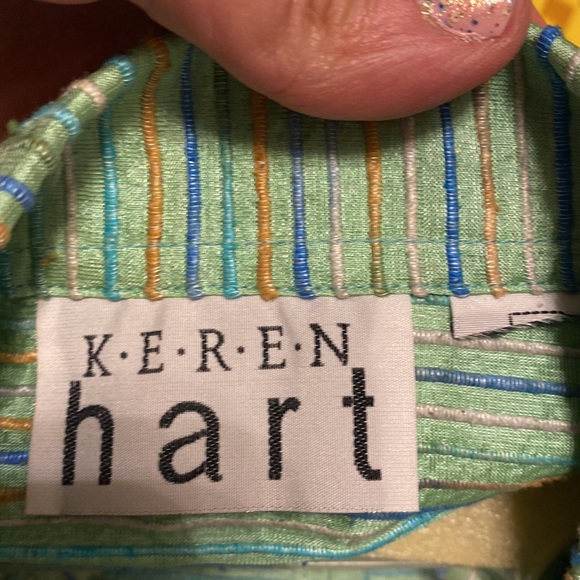 Keren Hart Spring jacket- lime green stripe - Size XL - Picture 5 of 11